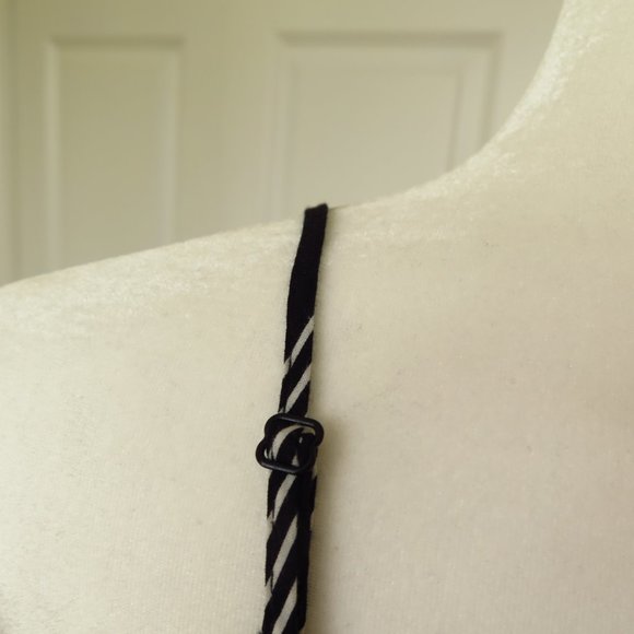 Drop Waist Dress with Black and White Stripes - Picture 3 of 8